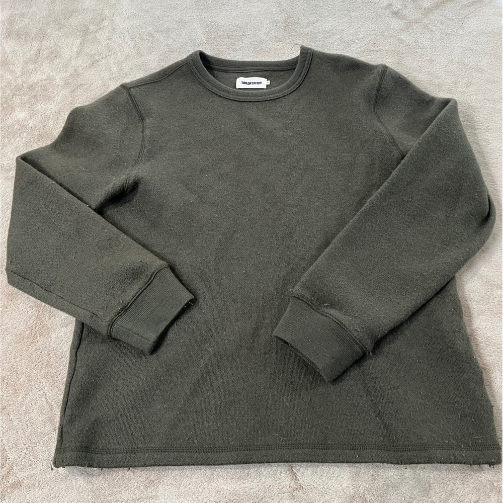 Taylor Stitch Crew-neck Sweatshirt Men's 40(M) Green Cotton Pullover L/S EUC